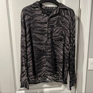 All Saints Tiger Print Button Down